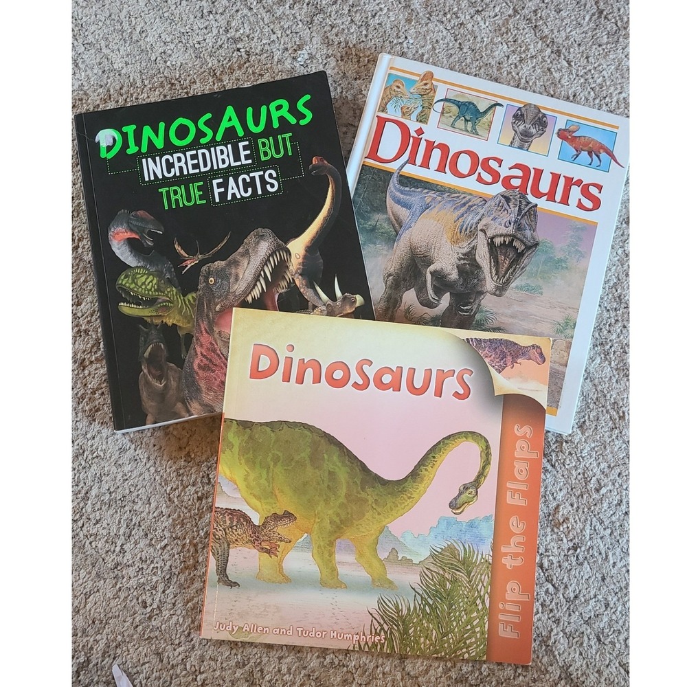 Dinosaur Childrens Book Lot of 3 Flip the Flaps Incredible True Facts Reference